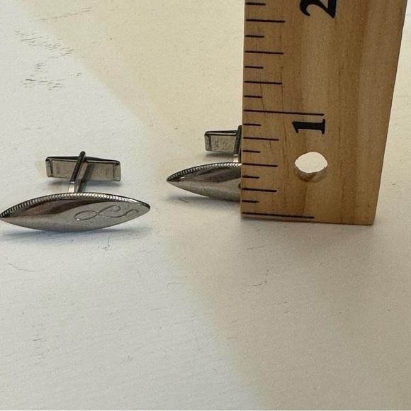 Vintage Silver Tone Cuff Links Marked Pat. Pend. - Picture 7 of 7